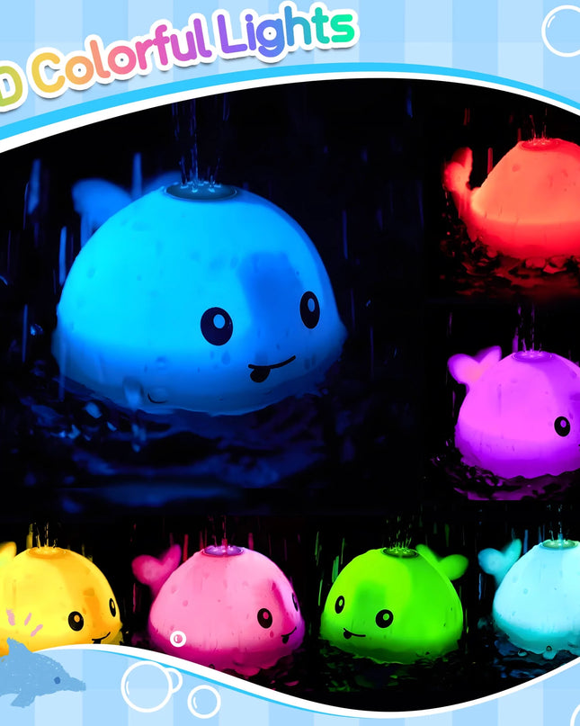 , Whale Light up Fountain Bath Toy, Birthday Gift for Baby Toddler 6 Months and Older, Unisex