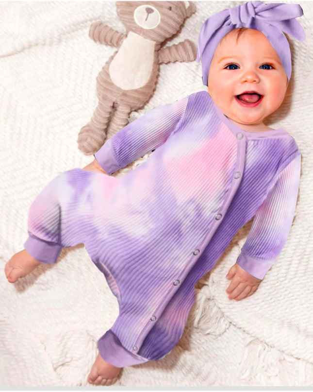 Baby Girl Clothes Cute Floral Infant Newborn Baby Clothes for Girls Letter Print Snap Baby Girl Romper Jumpsuit