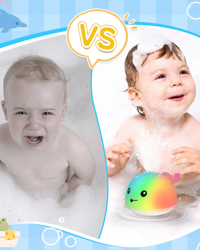 , Whale Light up Fountain Bath Toy, Birthday Gift for Baby Toddler 6 Months and Older, Unisex