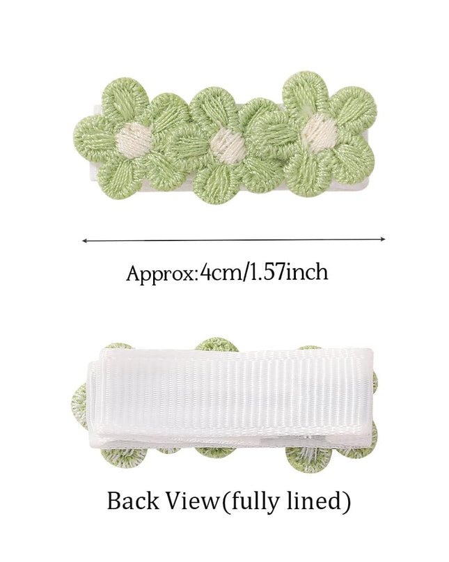 Baby Hair Clips -12Pcs Tiny Hair Barrettes for Baby Girls Fully Lined Wrapped by Soft Fabric Cloth Flower Hair Clips for Toddlers Girls Infants Kids