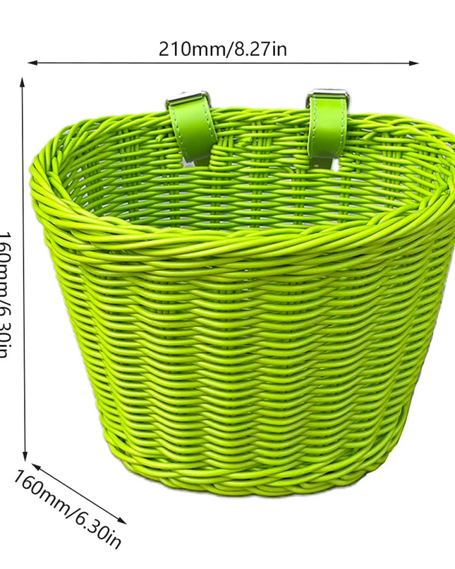 Vintage Rattan Bicycle Baskets Wood Bicycle Balance Baskets Bike Scooter Panniers Kids Bike Cart Plastic Handbag