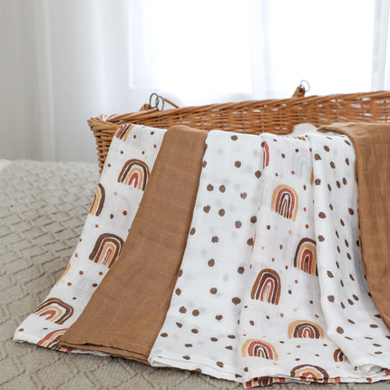 Muslin Swaddle Blankets 6-Pack, Swaddle Wrap Neutral Receiving Breathable Cotton Blankets for Newborn Infant Girls and Boys, 27 X 27", Rainbow