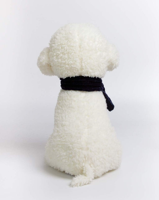 New Puppy Bichon Frise Stuffed Animals Teddy Dog Plush Doll Toys for Kids Party Gifts (White 12")