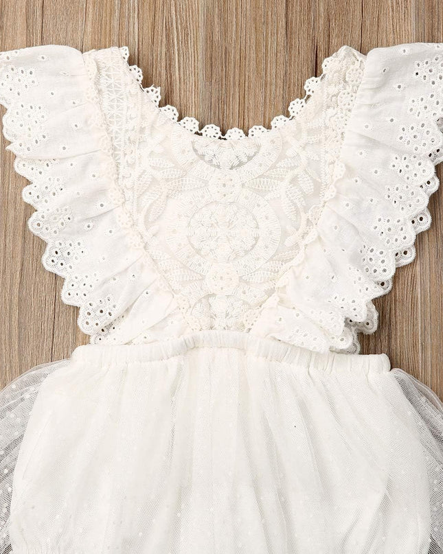 Baby Girl Lace Romper Bodysuit Outfits for Birthday,Photoshoot,Photography,Cake Smash,Gift