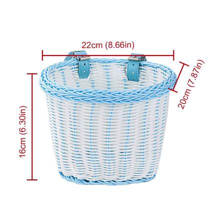 Vintage Rattan Bicycle Baskets Wood Bicycle Balance Baskets Bike Scooter Panniers Kids Bike Cart Plastic Handbag