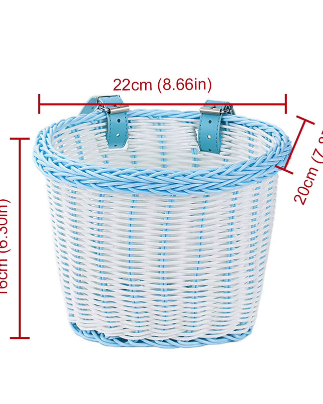 Vintage Rattan Bicycle Baskets Wood Bicycle Balance Baskets Bike Scooter Panniers Kids Bike Cart Plastic Handbag