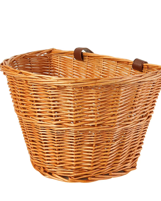 Vintage Rattan Bicycle Baskets Wood Bicycle Balance Baskets Bike Scooter Panniers Kids Bike Cart Plastic Handbag