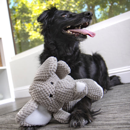 ® Checkers™ Elephant with Chew Guard Technology™, Durable Plush Squeaker Dog Toy, Large, Gray