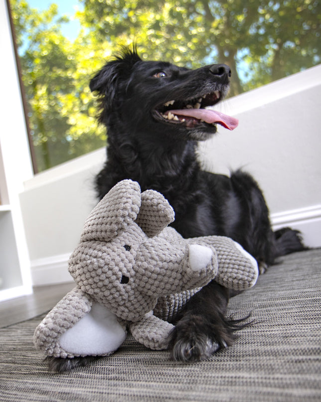 ® Checkers™ Elephant with Chew Guard Technology™, Durable Plush Squeaker Dog Toy, Large, Gray
