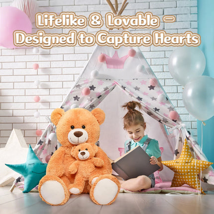 39" Giant Teddy Bear Mommy and Baby Soft Plush Bear Stuffed Animal