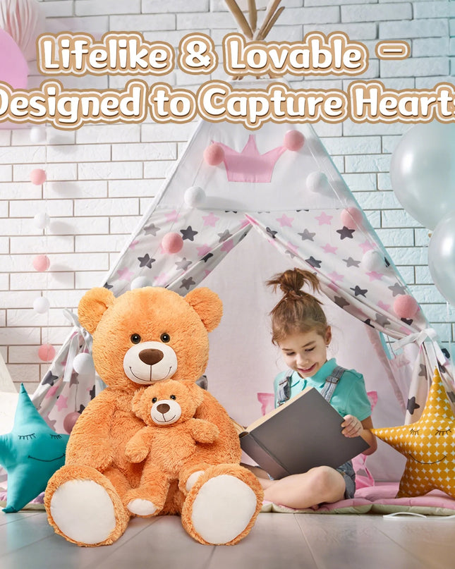 39" Giant Teddy Bear Mommy and Baby Soft Plush Bear Stuffed Animal