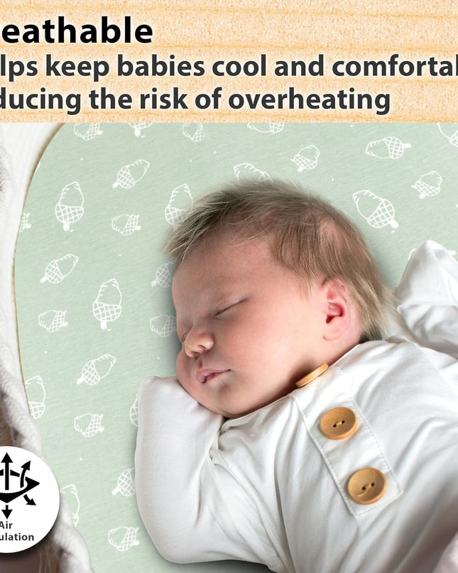 3-Pack Organic Jersey Cotton Bassinet Fitted Sheets – Fits 32 X 16 X 4 Inch Pads – Compatible with Halo, Snoo, Graco, Dream on Me, Delta – for Oval, Hourglass, and Rectangular Bassinet Mattresses