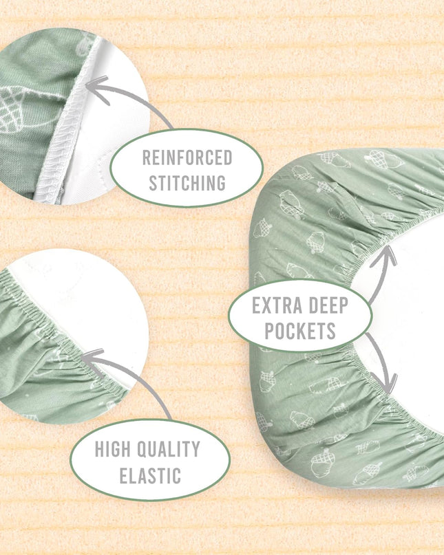 3-Pack Organic Jersey Cotton Bassinet Fitted Sheets – Fits 32 X 16 X 4 Inch Pads – Compatible with Halo, Snoo, Graco, Dream on Me, Delta – for Oval, Hourglass, and Rectangular Bassinet Mattresses