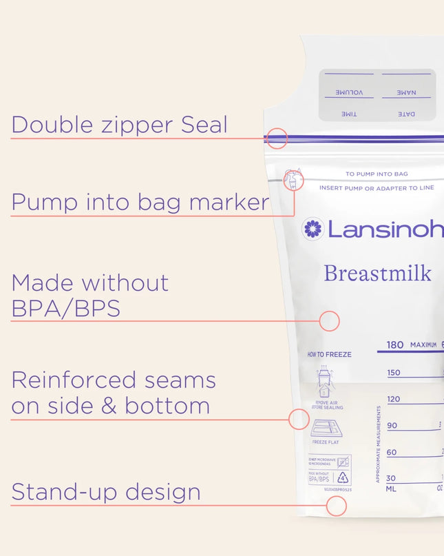 (3 Pack)  Breastmilk Storage Bags, Fast Freeze and Thaw, 25 Count, Baby Essentials, 6Oz