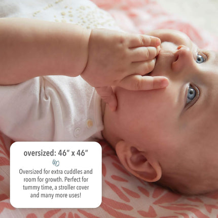 Organic Muslin Baby Boy Swaddle Blankets 2 Pack Receiving Blanket Sunset Print, White