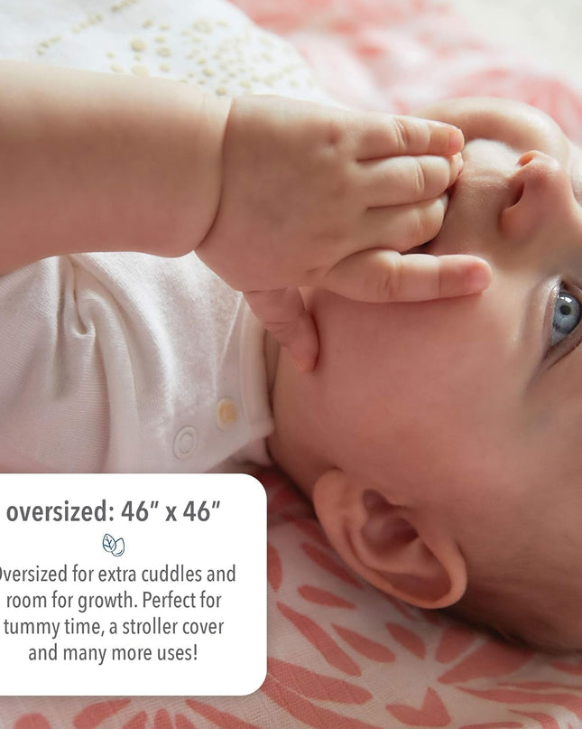 Organic Muslin Baby Boy Swaddle Blankets 2 Pack Receiving Blanket Sunset Print, White