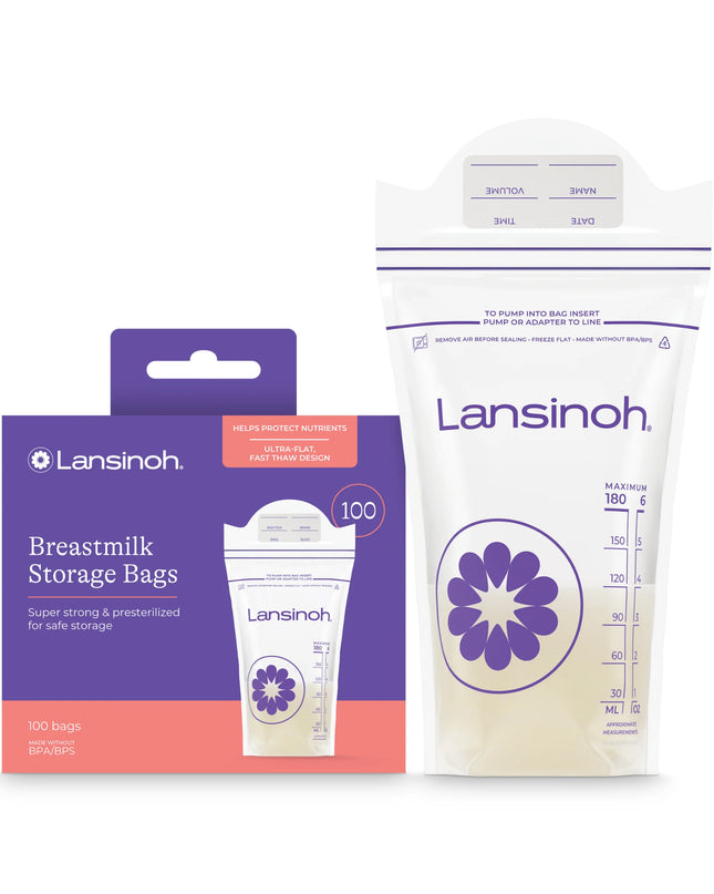 Breastmilk Storage Bags, 100 Count, Fast Freeze & Thaw, 6 Oz