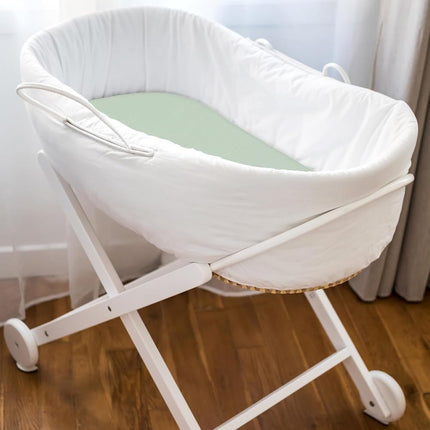 3-Pack Organic Jersey Cotton Bassinet Fitted Sheets – Fits 32 X 16 X 4 Inch Pads – Compatible with Halo, Snoo, Graco, Dream on Me, Delta – for Oval, Hourglass, and Rectangular Bassinet Mattresses