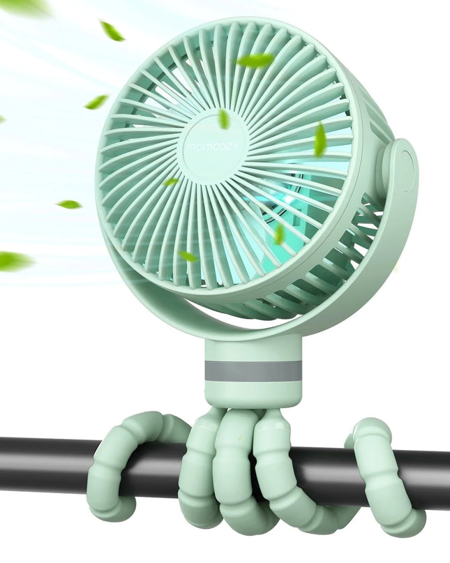 Portable Stroller Fan, USB Rechargeable and Handheld Cooling Fan for Travel, Car Seat, Bedroom