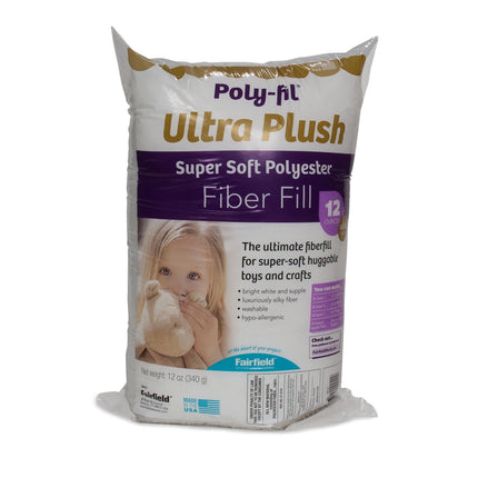 (2 Pack)  Poly-Fil Ultra Plush Super Soft Polyester Fiberfill, Soft Pillow Stuffing for Peaceful Sleep, Stuffing for Stuffed Animals and Toys, 12 Oz. Bag