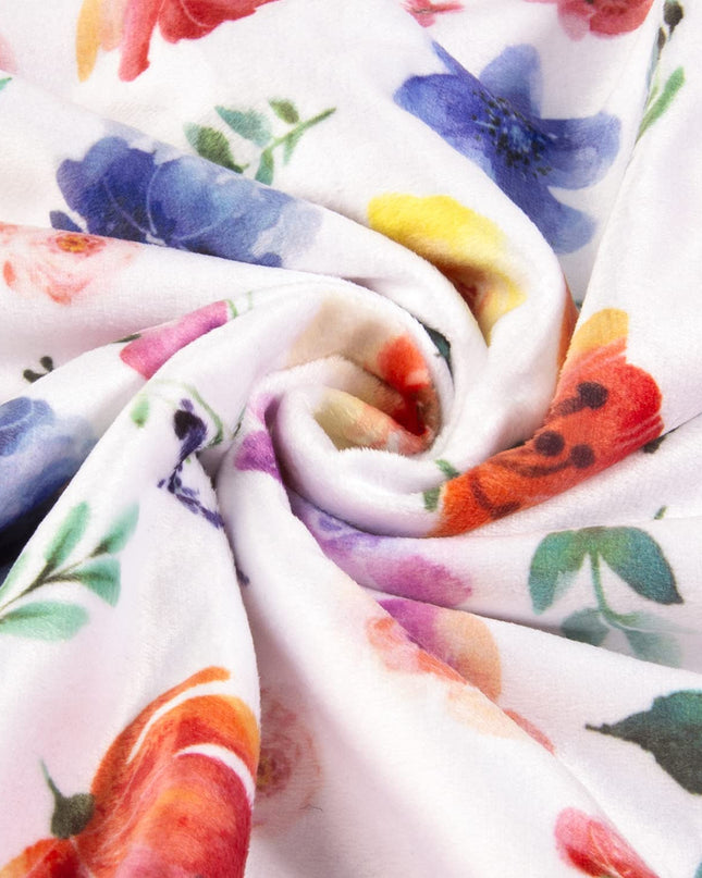 Baby Blanket for Girls Super Soft Double Layer Minky with Dotted Backing, Receiving Blanket with Blue Floral Multicolor Printed Blanket 30 X 40 Inch(75X100Cm)