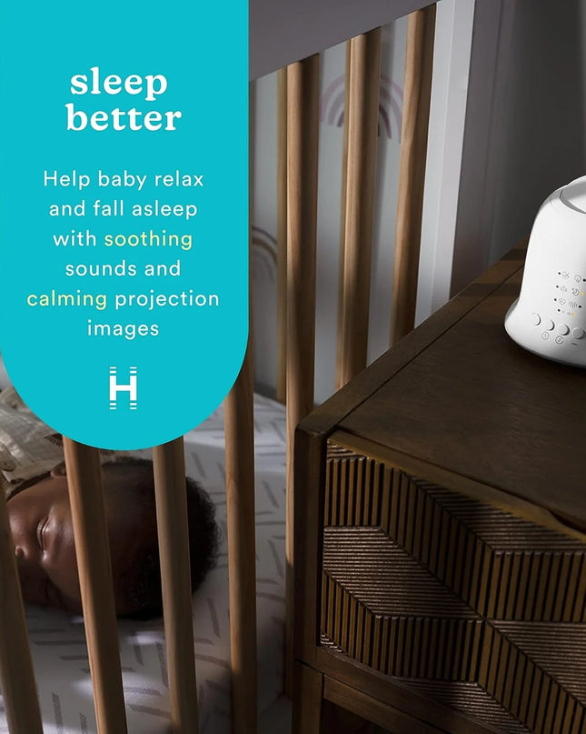 Soundspa Lullaby Baby Sound Spa, Sounds and Projection, 6 Sounds, Lullaby, Shush, Rock-A-Bye, Twinkle Twinkle, White Noise, Heartbeat, Tilt Projector with 9 Images, Auto-Off Timer