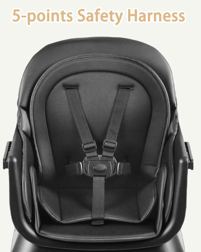 8 in 1 Baby High Chair, Toddler Dining Booster Seat for Eating, Black