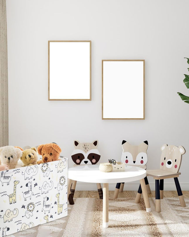 Baby Baskets Kids Toy Basket for Boy and Girls Woodland Gift Basket Empty Cute Storage Bin Organizer Box Rectangular Animal Room Decor for Books(Animal)