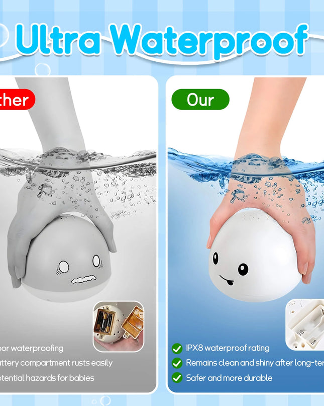 , Whale Light up Fountain Bath Toy, Birthday Gift for Baby Toddler 6 Months and Older, Unisex
