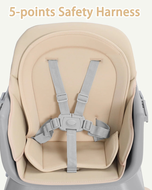 8 in 1 Baby High Chair, Toddler Dining Booster Seat for Eating, Khaki