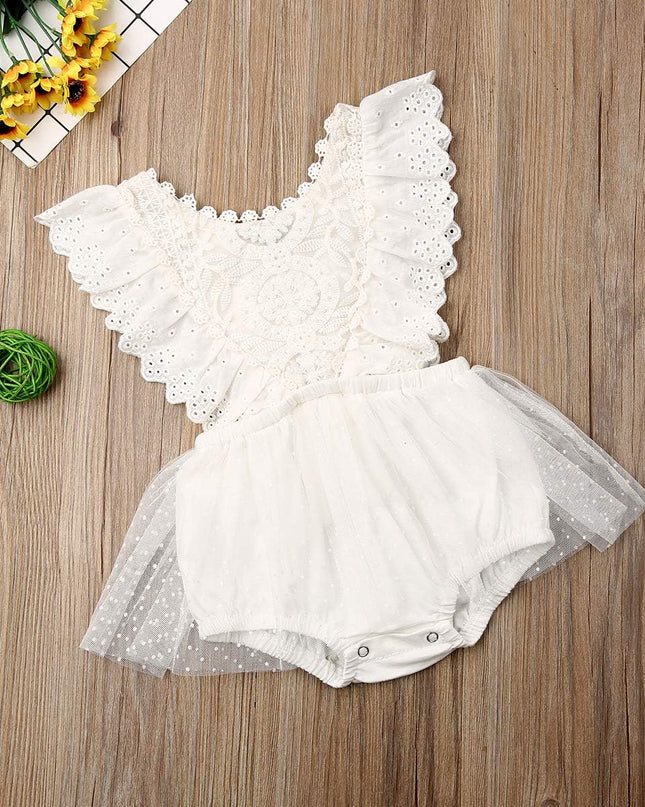 Baby Girl Lace Romper Bodysuit Outfits for Birthday,Photoshoot,Photography,Cake Smash,Gift