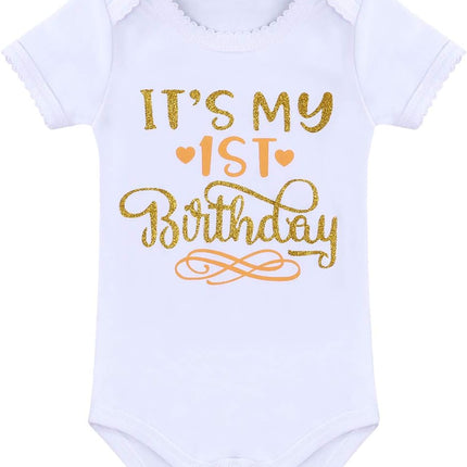 Baby Girls Half 1St 2Nd Birthday Outfits Cake Smash Dress Romper+Tulle Tutu Skirt+Sequin Bow Headband+Leg Warmer Set