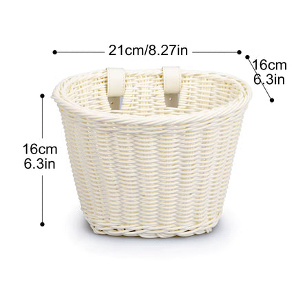 Vintage Rattan Bicycle Baskets Wood Bicycle Balance Baskets Bike Scooter Panniers Kids Bike Cart Plastic Handbag
