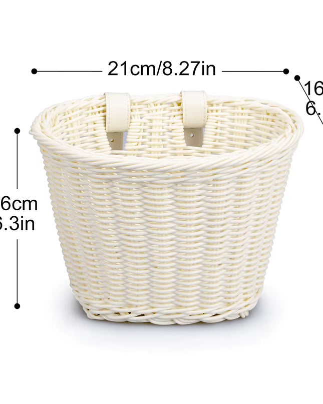 Vintage Rattan Bicycle Baskets Wood Bicycle Balance Baskets Bike Scooter Panniers Kids Bike Cart Plastic Handbag