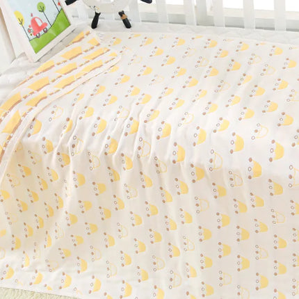 Pure Cotton 6-Layer Baby Bath Towel Blanket, 110cm
